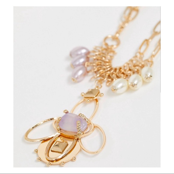 Oversized Abstract Statement Amethyst Necklace - Picture 5 of 7